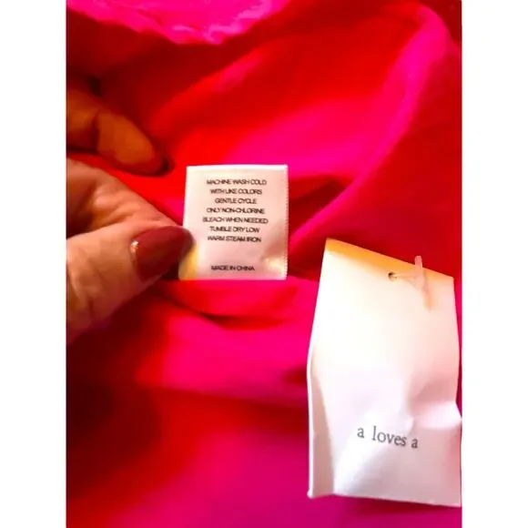 NWT A Loves A Pink Cotton Dress - Size L - Picture 12 of 16